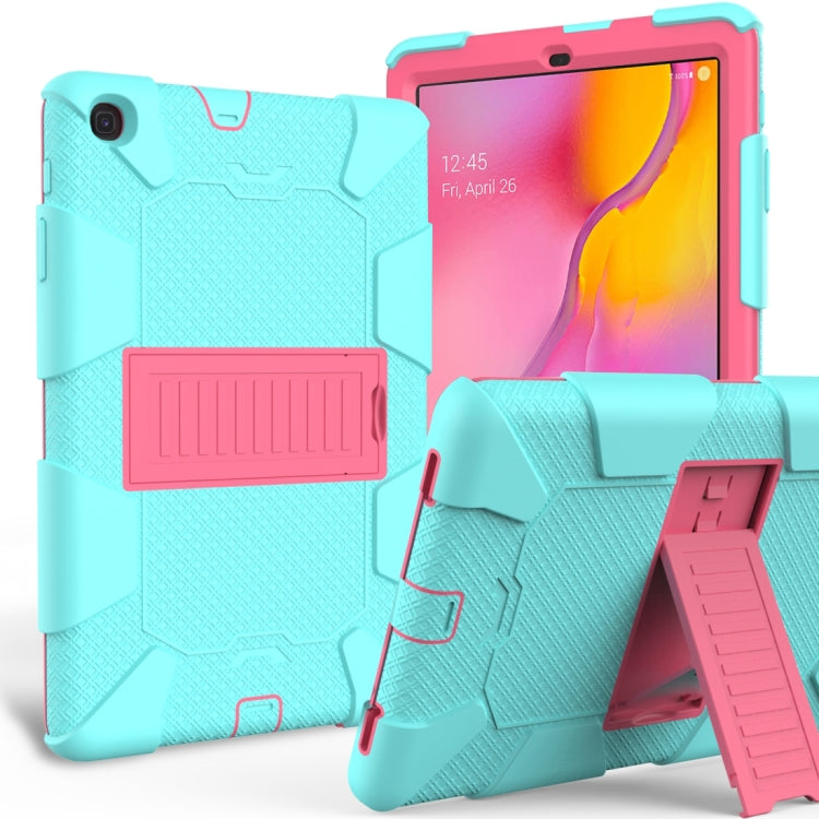 Shockproof Two-Color Silicone Protection Case with Holder for Galaxy Tab A 10.1 (2019) / T510