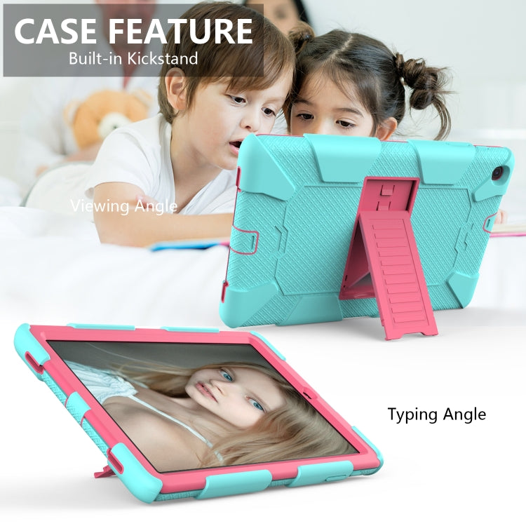 Shockproof Two-Color Silicone Protection Case with Holder for Galaxy Tab A 10.1 (2019) / T510