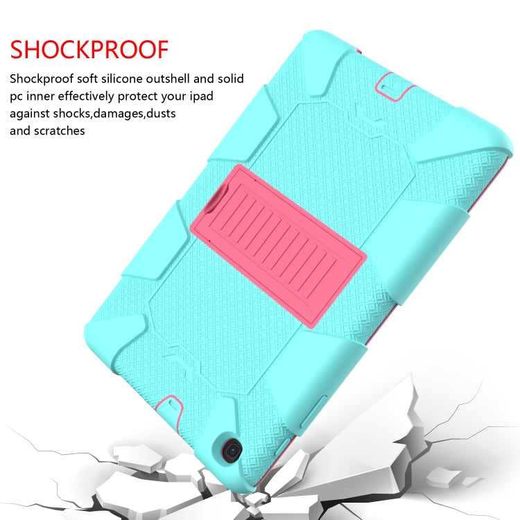 Shockproof Two-Color Silicone Protection Case with Holder for Galaxy Tab A 10.1 (2019) / T510