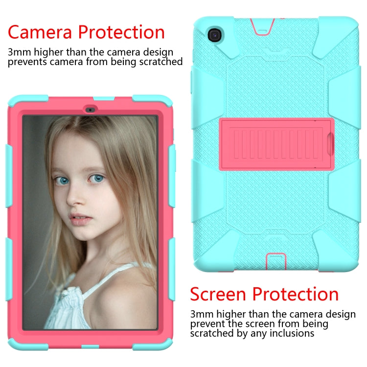 Shockproof Two-Color Silicone Protection Case with Holder for Galaxy Tab A 10.1 (2019) / T510