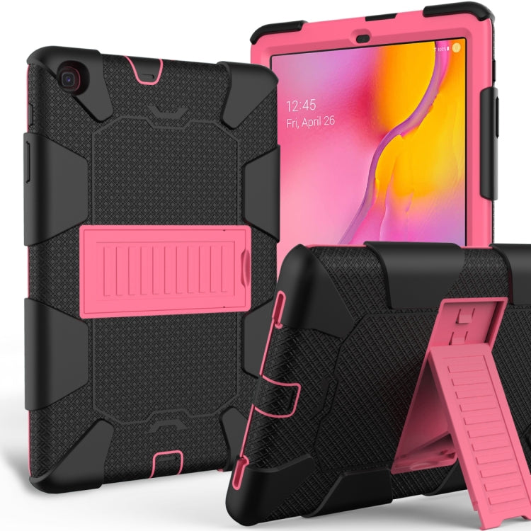 Shockproof Two-Color Silicone Protection Case with Holder for Galaxy Tab A 10.1 (2019) / T510