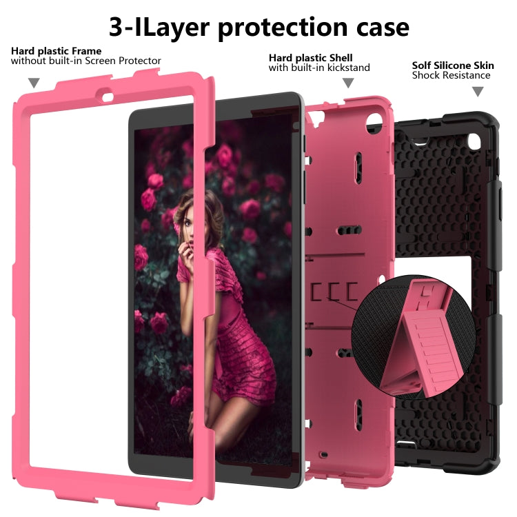 Shockproof Two-Color Silicone Protection Case with Holder for Galaxy Tab A 10.1 (2019) / T510