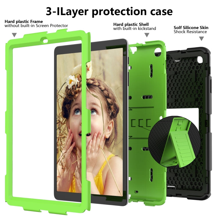 Shockproof Two-Color Silicone Protection Case with Holder for Galaxy Tab A 10.1 (2019) / T510