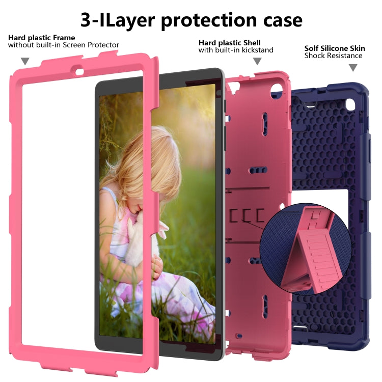 Shockproof Two-Color Silicone Protection Case with Holder for Galaxy Tab A 10.1 (2019) / T510