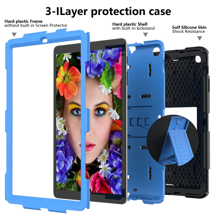 Shockproof Two-Color Silicone Protection Case with Holder for Galaxy Tab A 10.1 (2019) / T510