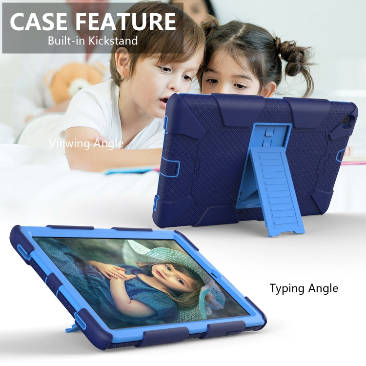 Shockproof Two-Color Silicone Protection Case with Holder for Galaxy Tab A 10.1 (2019) / T510