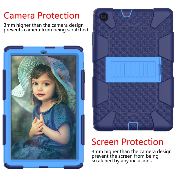 Shockproof Two-Color Silicone Protection Case with Holder for Galaxy Tab A 10.1 (2019) / T510