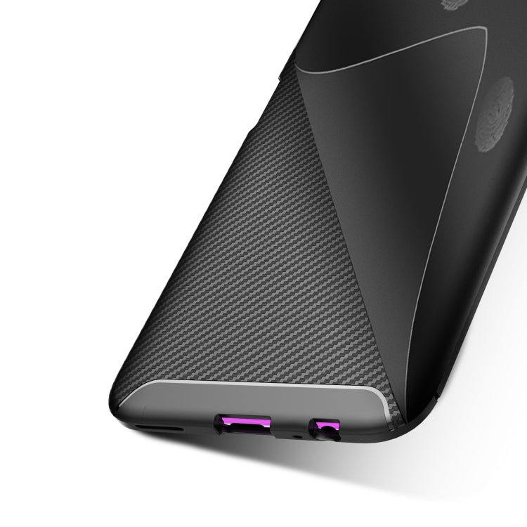 Carbon Fiber Texture Shockproof TPU Case for Huawei honor 9X(Blue)