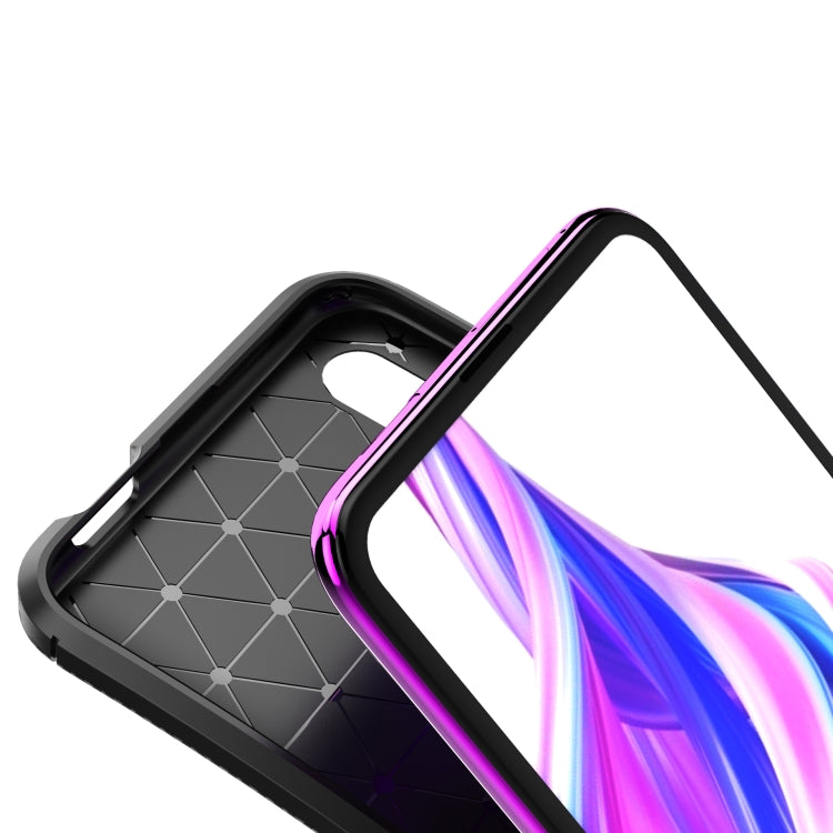 Carbon Fiber Texture Shockproof TPU Case for Huawei Honor 9X Pro(Blue)