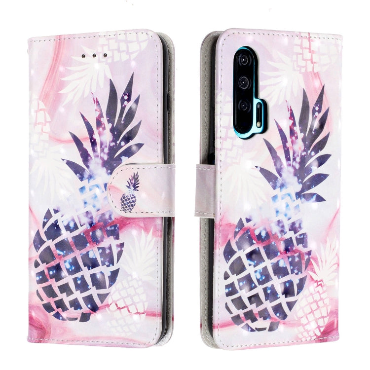 3D Visual Painting Left And Right Open Leather Case for Huawei Honor 20 Pro, With Bracket & Card Slot & Wallet & Bracelet