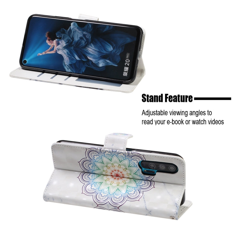 3D Visual Painting Left And Right Open Leather Case for Huawei Honor 20 Pro, With Bracket & Card Slot & Wallet & Bracelet