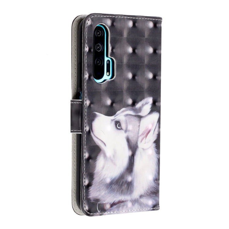 3D Visual Painting Left And Right Open Leather Case for Huawei Honor 20 Pro, With Bracket & Card Slot & Wallet & Bracelet