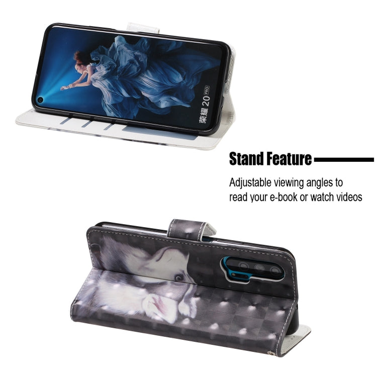 3D Visual Painting Left And Right Open Leather Case for Huawei Honor 20 Pro, With Bracket & Card Slot & Wallet & Bracelet