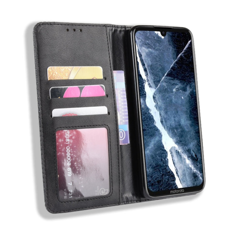 Magnetic Buckle Retro Crazy Horse Texture Horizontal Flip Leather Case for Motorola Moto One Pro , with Holder & Card Slots & Photo Frame