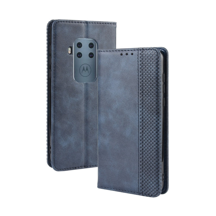 Magnetic Buckle Retro Crazy Horse Texture Horizontal Flip Leather Case for Motorola Moto One Pro , with Holder & Card Slots & Photo Frame
