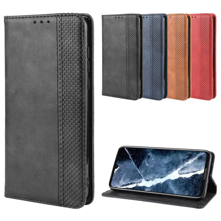 Magnetic Buckle Retro Crazy Horse Texture Horizontal Flip Leather Case for Motorola Moto One Pro , with Holder & Card Slots & Photo Frame