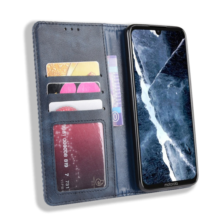 Magnetic Buckle Retro Crazy Horse Texture Horizontal Flip Leather Case for Motorola Moto One Pro , with Holder & Card Slots & Photo Frame