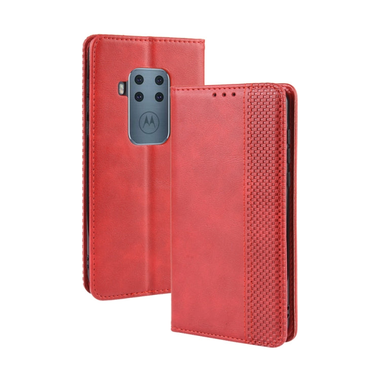 Magnetic Buckle Retro Crazy Horse Texture Horizontal Flip Leather Case for Motorola Moto One Pro , with Holder & Card Slots & Photo Frame