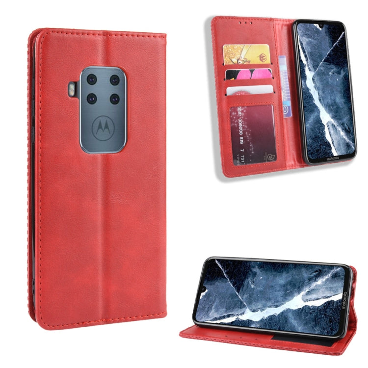 Magnetic Buckle Retro Crazy Horse Texture Horizontal Flip Leather Case for Motorola Moto One Pro , with Holder & Card Slots & Photo Frame