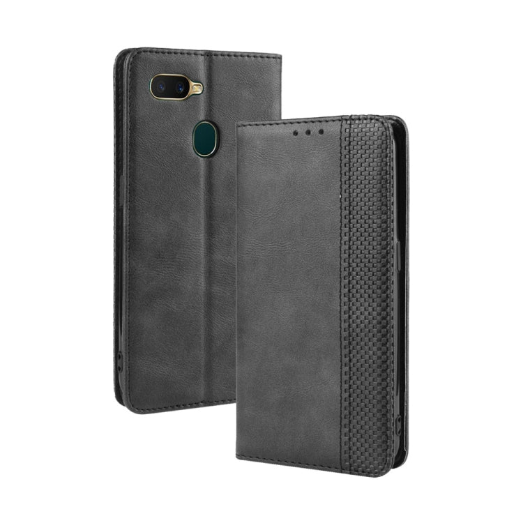 Magnetic Buckle Retro Crazy Horse Texture Horizontal Flip Leather Case for Oppo A5s (AX5s) , with Holder & Card Slots & Photo Frame