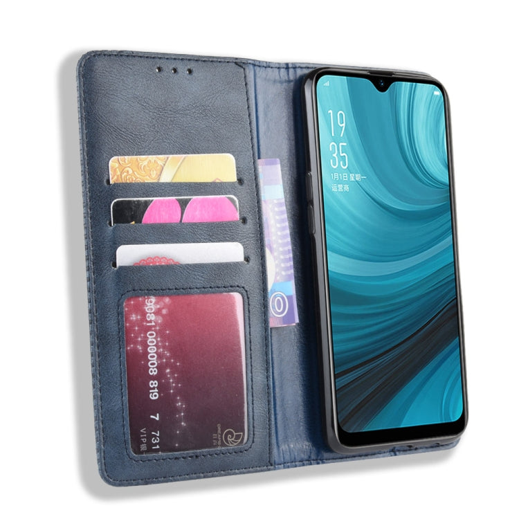 Magnetic Buckle Retro Crazy Horse Texture Horizontal Flip Leather Case for Oppo A5s (AX5s) , with Holder & Card Slots & Photo Frame