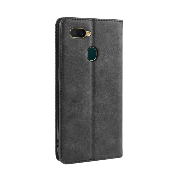 Magnetic Buckle Retro Crazy Horse Texture Horizontal Flip Leather Case for Oppo A7  , with Holder & Card Slots & Photo Frame