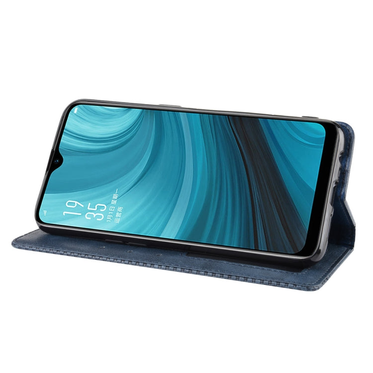 Magnetic Buckle Retro Crazy Horse Texture Horizontal Flip Leather Case for Oppo A7  , with Holder & Card Slots & Photo Frame