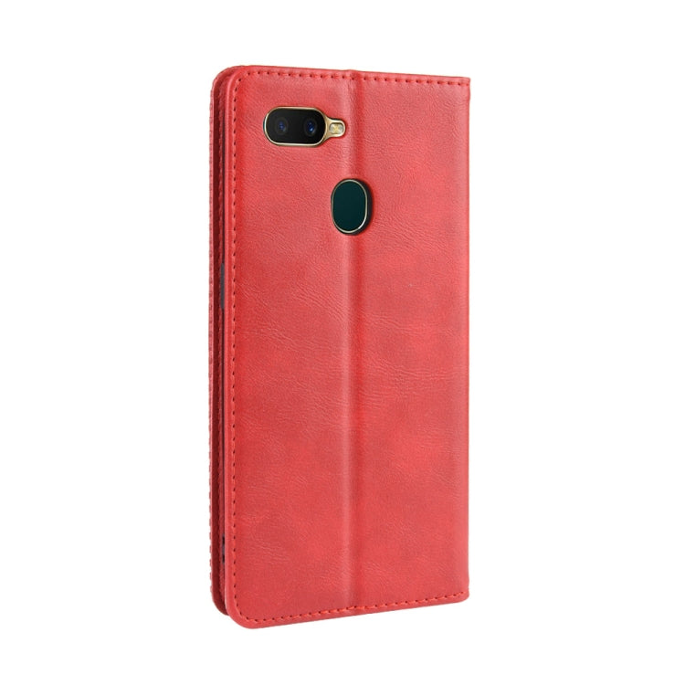 Magnetic Buckle Retro Crazy Horse Texture Horizontal Flip Leather Case for Oppo A7  , with Holder & Card Slots & Photo Frame