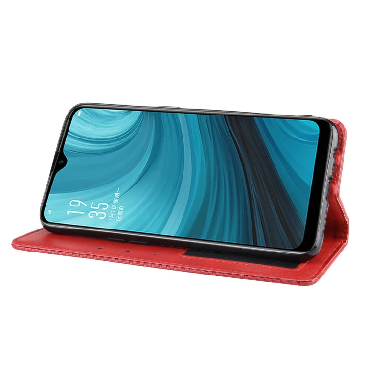 Magnetic Buckle Retro Crazy Horse Texture Horizontal Flip Leather Case for Oppo A7  , with Holder & Card Slots & Photo Frame