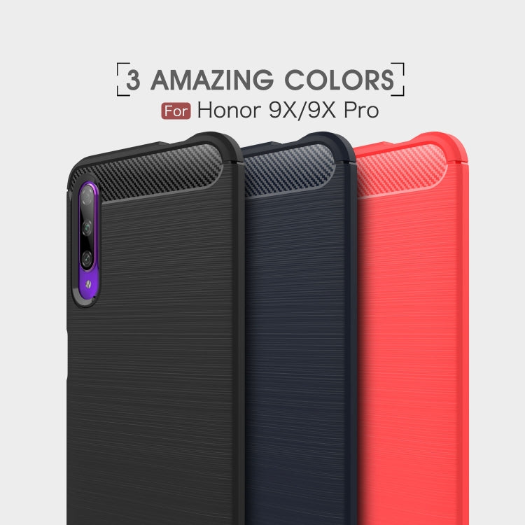 Brushed Texture Carbon Fiber TPU Case for Huawei Honor 9X / 9X Pro