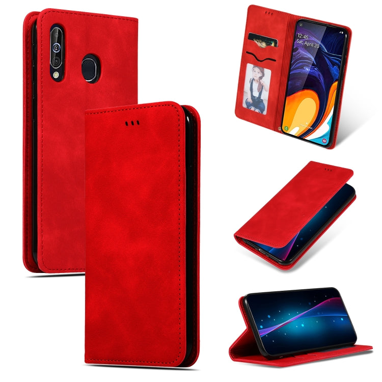 Retro Skin Feel Business Magnetic Horizontal Flip Leather Case for Galaxy A60 / M40