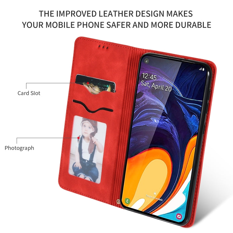 Retro Skin Feel Business Magnetic Horizontal Flip Leather Case for Galaxy A60 / M40