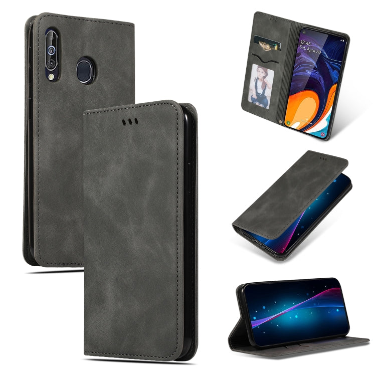 Retro Skin Feel Business Magnetic Horizontal Flip Leather Case for Galaxy A60 / M40