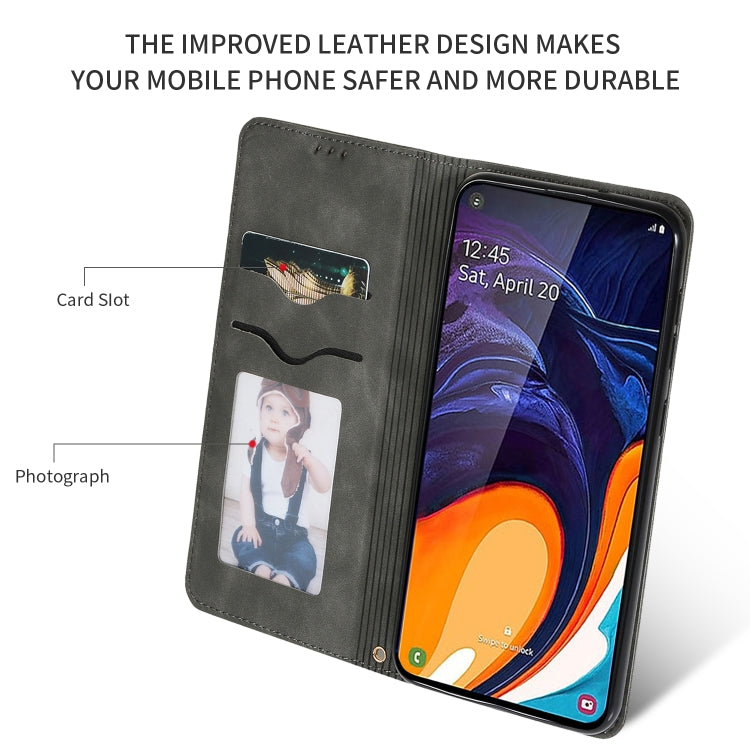 Retro Skin Feel Business Magnetic Horizontal Flip Leather Case for Galaxy A60 / M40