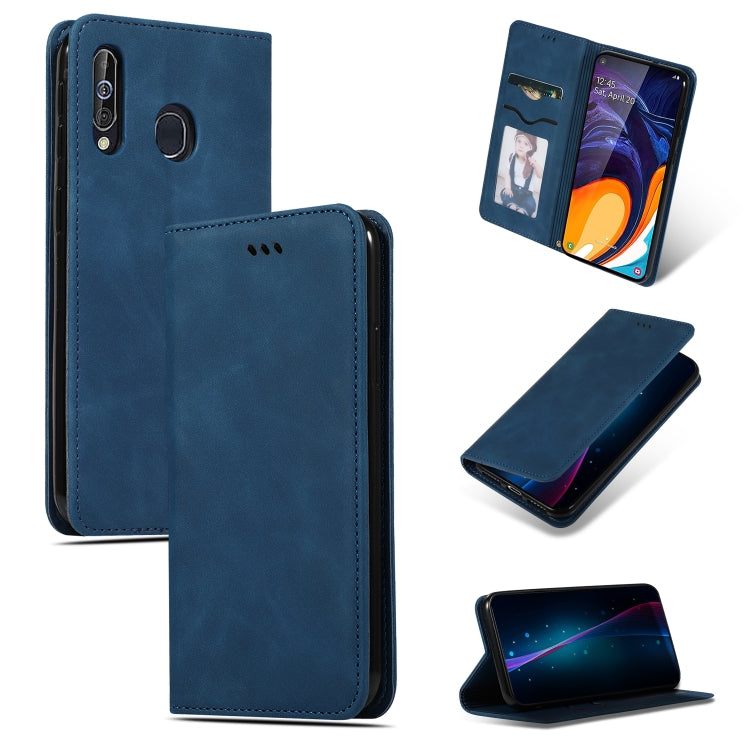 Retro Skin Feel Business Magnetic Horizontal Flip Leather Case for Galaxy A60 / M40