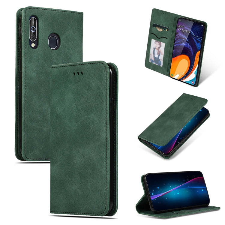 Retro Skin Feel Business Magnetic Horizontal Flip Leather Case for Galaxy A60 / M40