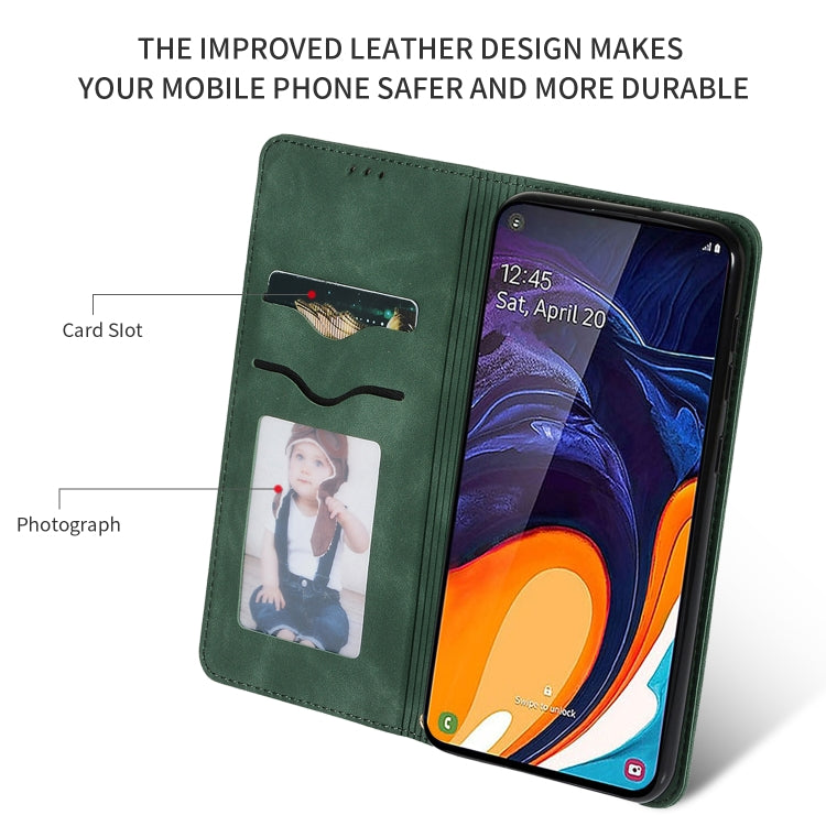 Retro Skin Feel Business Magnetic Horizontal Flip Leather Case for Galaxy A60 / M40