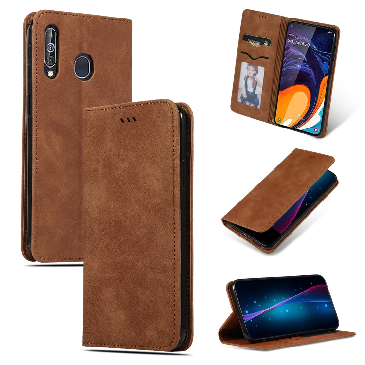 Retro Skin Feel Business Magnetic Horizontal Flip Leather Case for Galaxy A60 / M40