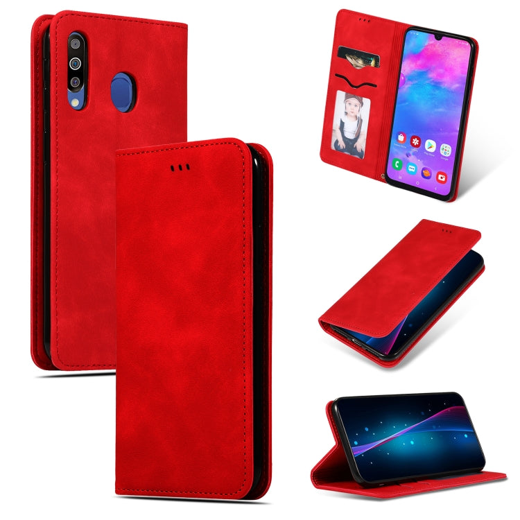 Retro Skin Feel Business Magnetic Horizontal Flip Leather Case for Galaxy M30 / A40s