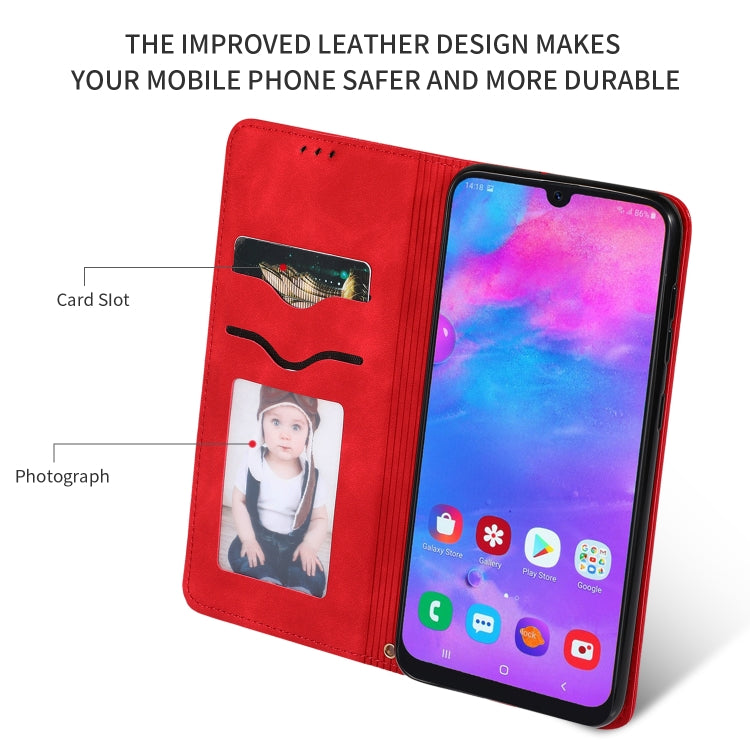 Retro Skin Feel Business Magnetic Horizontal Flip Leather Case for Galaxy M30 / A40s