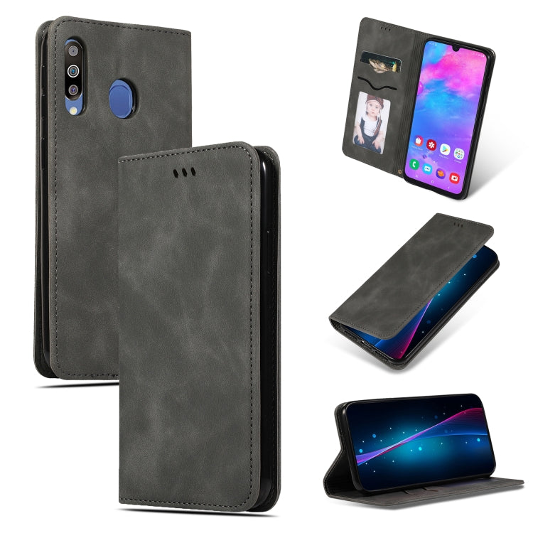 Retro Skin Feel Business Magnetic Horizontal Flip Leather Case for Galaxy M30 / A40s