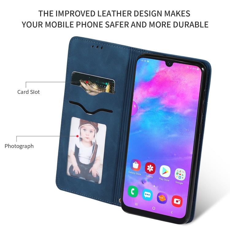 Retro Skin Feel Business Magnetic Horizontal Flip Leather Case for Galaxy M30 / A40s