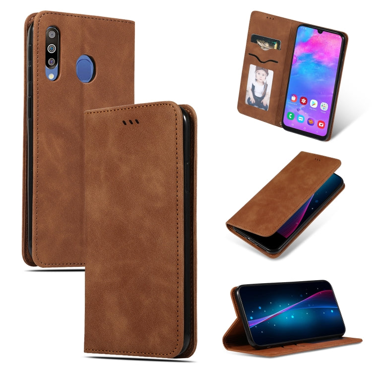 Retro Skin Feel Business Magnetic Horizontal Flip Leather Case for Galaxy M30 / A40s