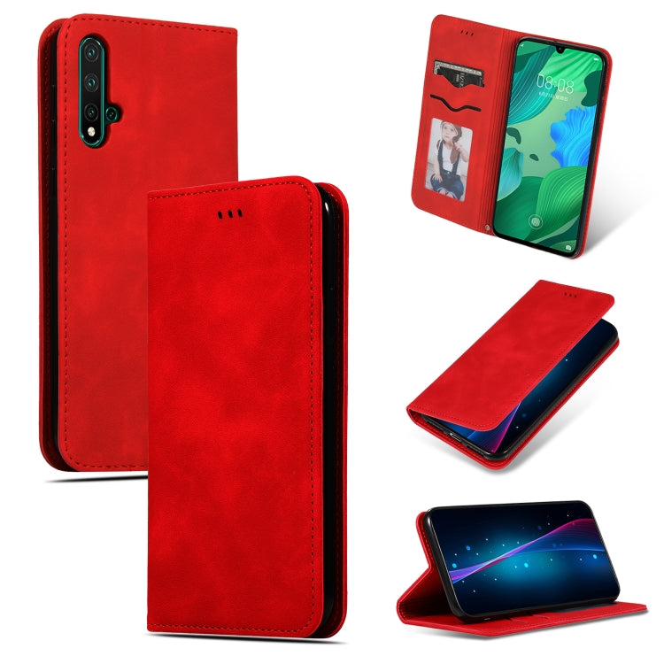 Retro Skin Feel Business Magnetic Horizontal Flip Leather Case for Huawei Nova 5 / Nova 5 Pro