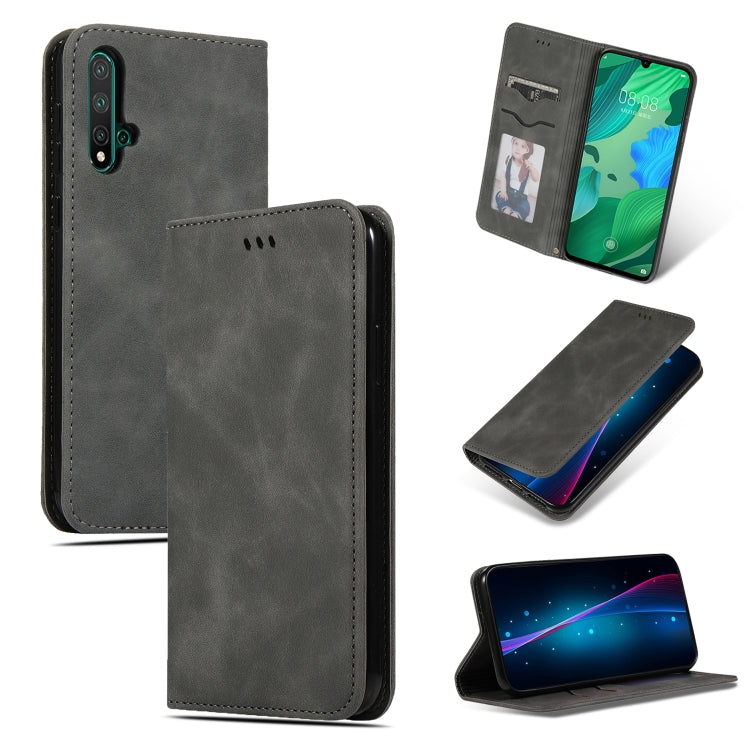 Retro Skin Feel Business Magnetic Horizontal Flip Leather Case for Huawei Nova 5 / Nova 5 Pro