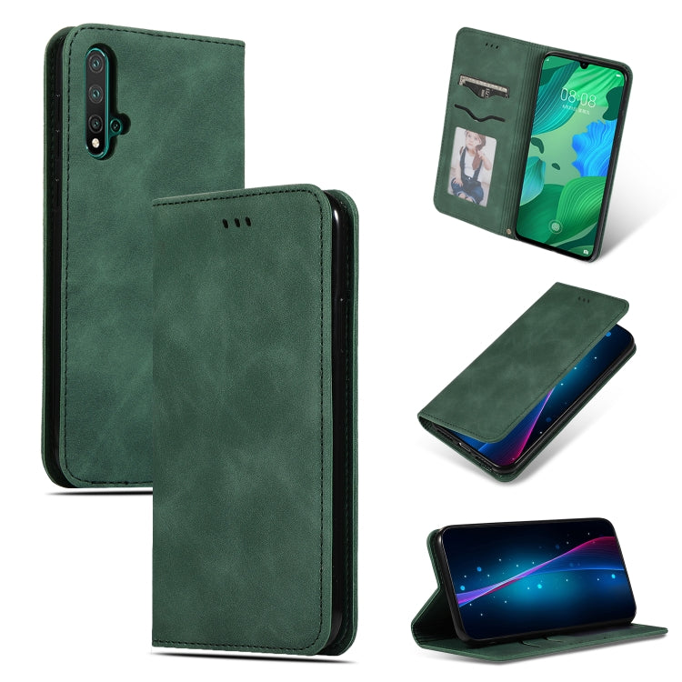 Retro Skin Feel Business Magnetic Horizontal Flip Leather Case for Huawei Nova 5 / Nova 5 Pro