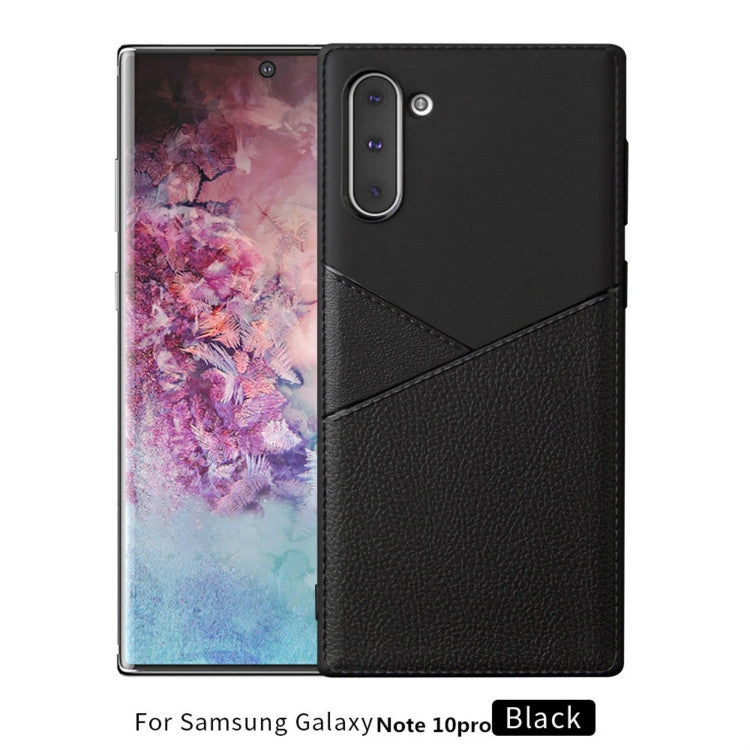 Ultra-thin Shockproof Soft TPU + Leather Case for Galaxy Note10+ / Note10+ 5G(Black)