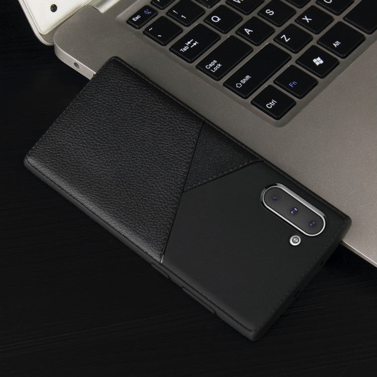 Ultra-thin Shockproof Soft TPU + Leather Case for Galaxy Note10+ / Note10+ 5G(Black)