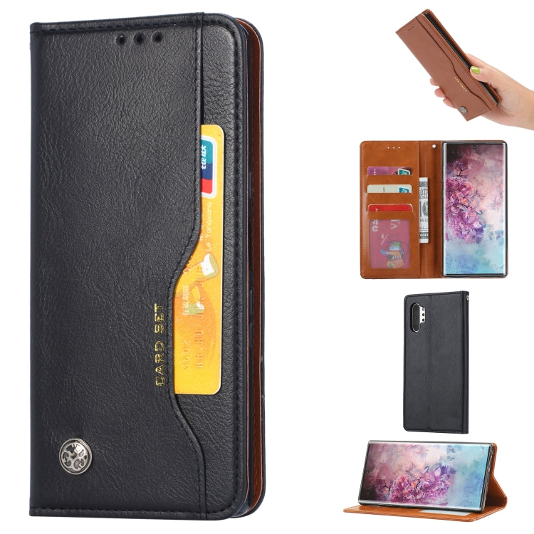 Knead Skin Texture Horizontal Flip Leather Case for Galaxy Note10+ , with Photo Frame & Holder & Card Slots & Wallet