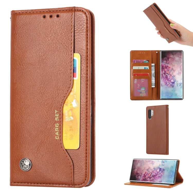 Knead Skin Texture Horizontal Flip Leather Case for Galaxy Note10+ , with Photo Frame & Holder & Card Slots & Wallet